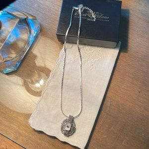 Marcasite Silver and Mother of Pearl Necklace